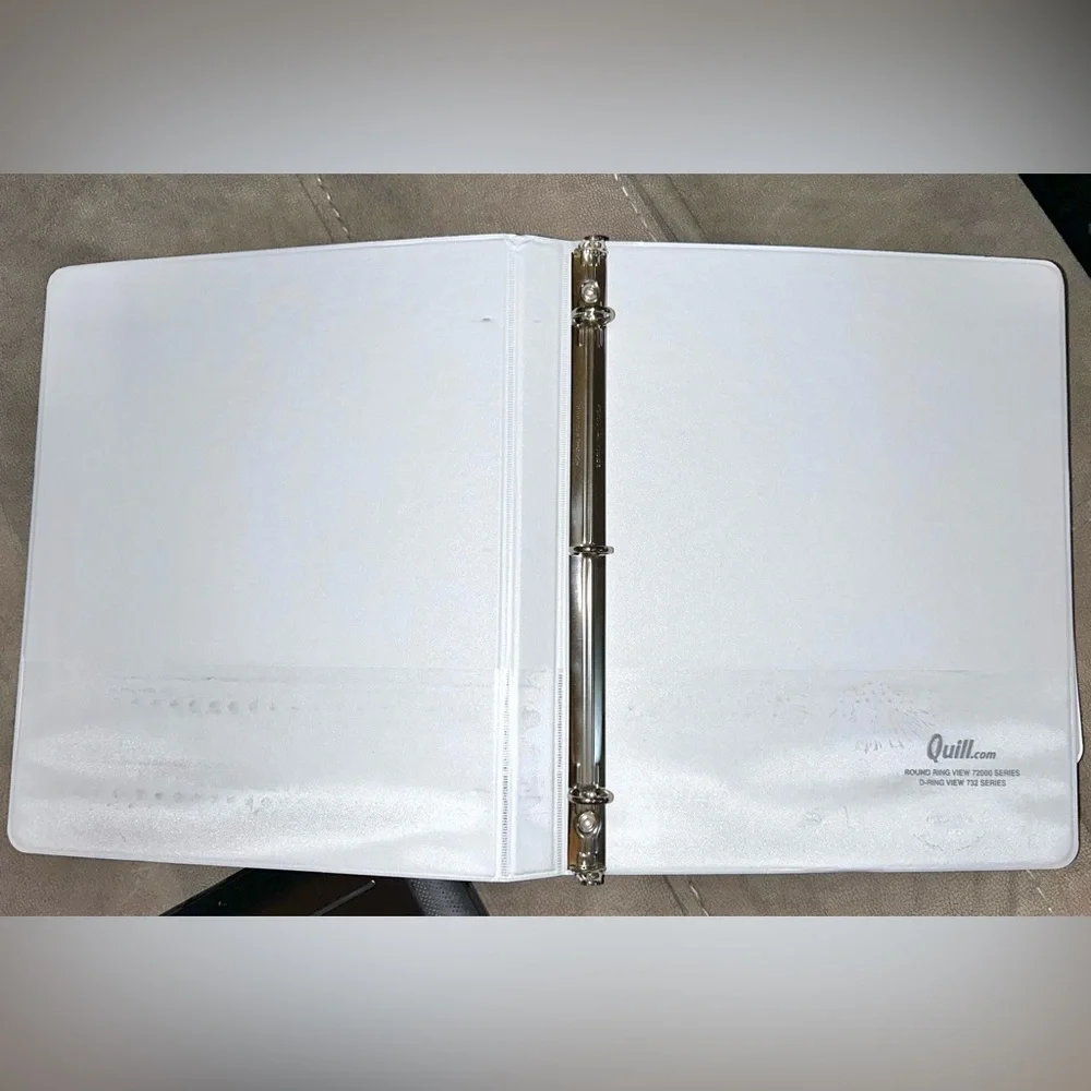 Quill 1/2” White Three Ring Binders